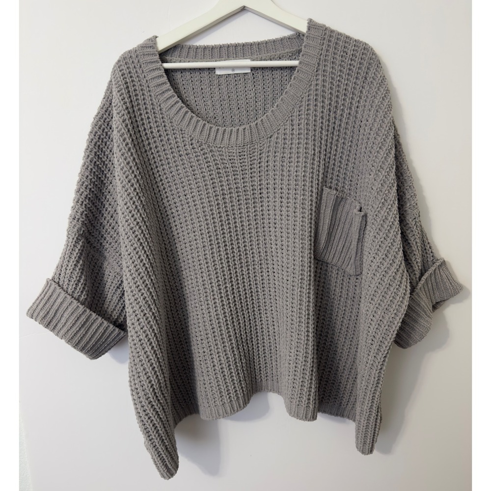 ChunkChenille Oversized Knit Sweater Medium Cozy Loungewear Gorpcorp‎ Minimalist